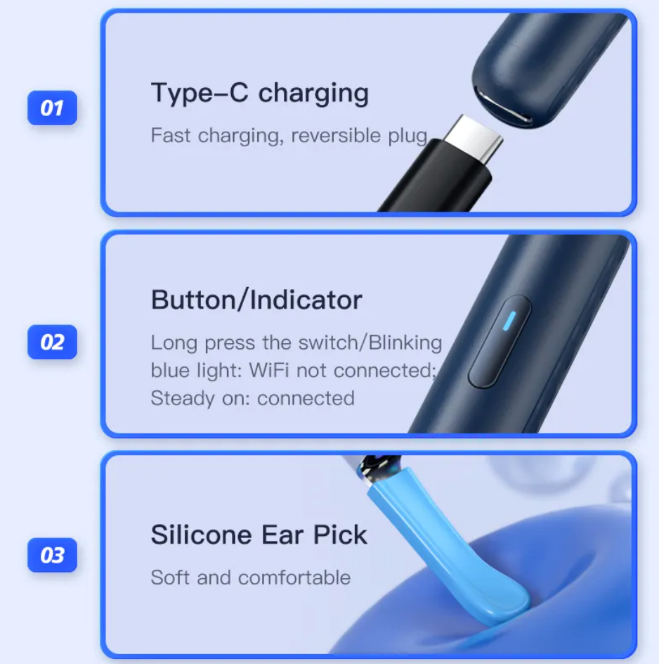 Smart Visual WiFi Ear Cleaning Endoscope